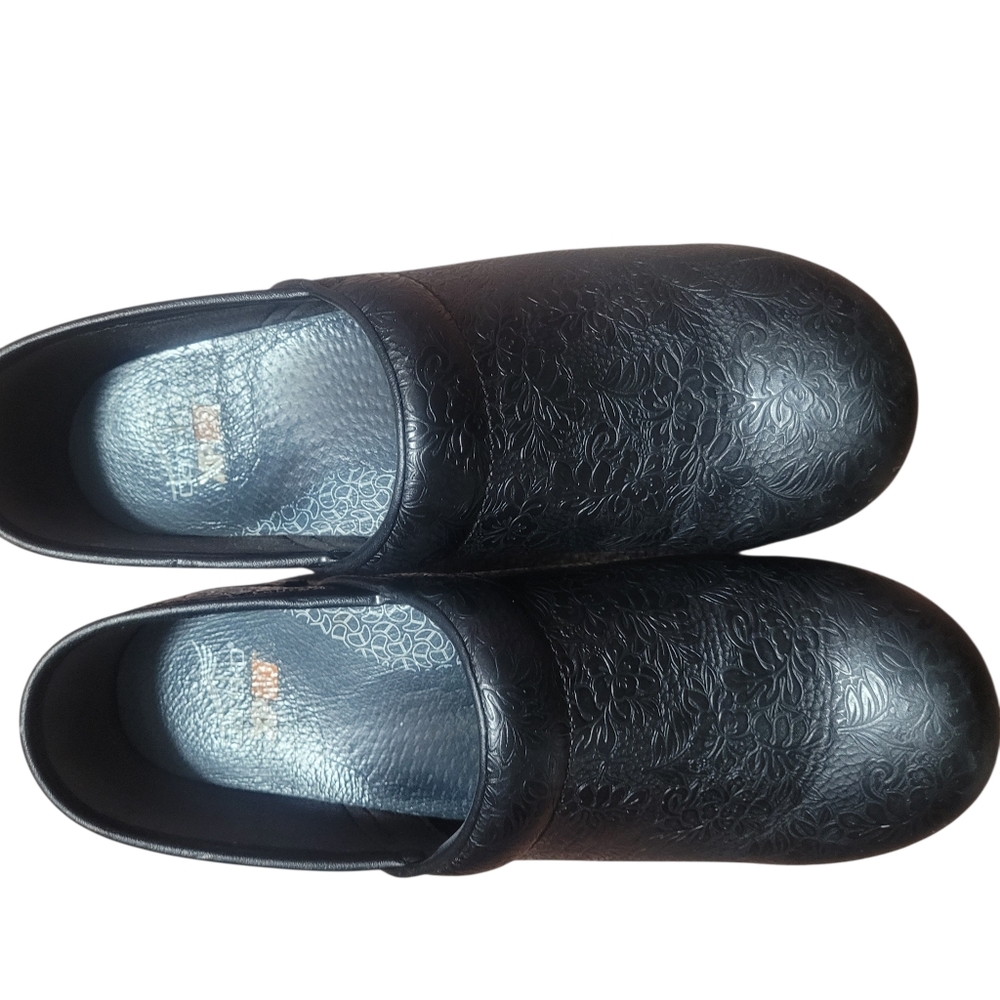 Dansko Shoes Women’s Floral Embossed Slip-On Wedge Clogs Size 42  (US 11.5-12)